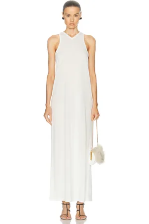 Khaite Vernetta Dress in - White. Size L (also in M, S, XS).
