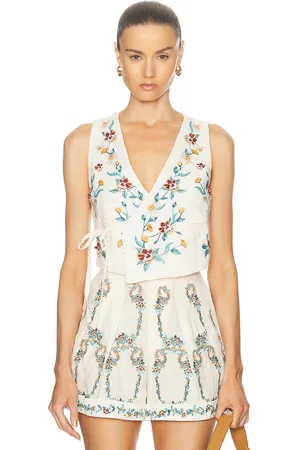 Agua by Agua Bendita Bella Vest in - Cream. Size XS (also in ).