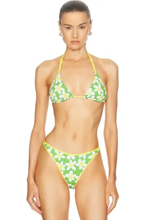 Heavy Manners X Elsa Hosk Double String Bikini Top in - Green. Size L (also in XL).
