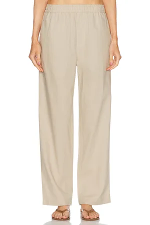 WAO Casual Linen Pant in - Beige. Size XL/1X (also in ).
