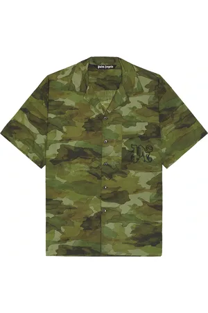 Palm Angels Seasonal Camp Short Sleeve Shirt in - Green. Size 52 (also in ).