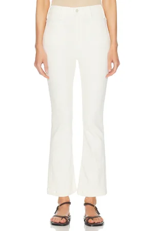 Mother The Hustler Patch Pocket Flood in - White. Size 24 (also in 25, 29).