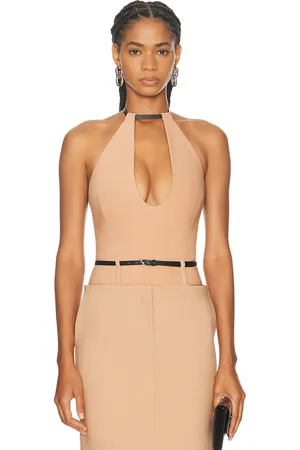 The Attico Plunge Neck Tank Top in - Neutral. Size 38 (also in 44).