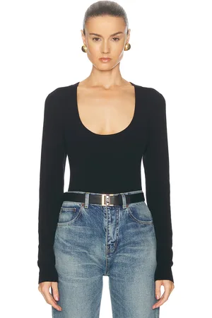 Saint Laurent Scoop Neck Sweater in - Black. Size L (also in M, S).