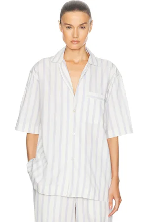 Tekla Long Sleeve Shirt in - Ivory. Size L (also in M, S, XS).
