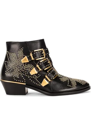 Chloé Susanna Leather Studded Booties in - Black. Size 36 (also in 36.5, 37, 39.5).