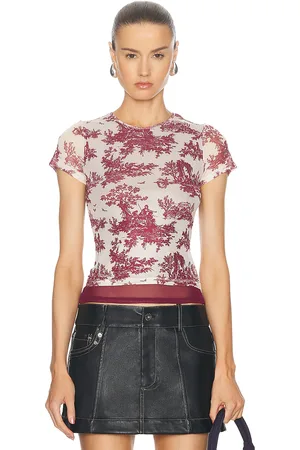 Miaou Mini Tee in - Burgundy. Size XS (also in XXS).