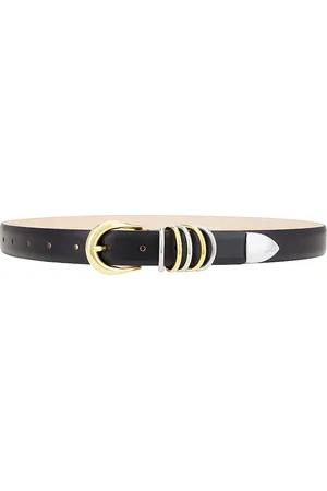 DEHANCHE Hollyhock Mixed Metal Belt in Black Gold & Silver - Black. Size L (also in M, S, XL, XS).