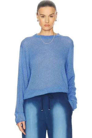 THE ELDER STATESMAN Nimbus Coastal Crew Sweater in - Blue. Size L (also in S, XS).