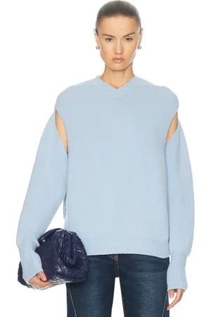 Salvatore Ferragamo Cutout Sleeve Sweater in - Baby Blue. Size M (also in ).