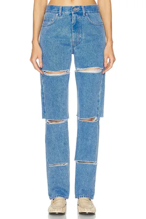 Marni Distressed Straight Leg in - Denim-Medium. Size 38 (also in 40, 42).