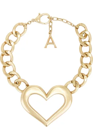 AREA Heart Chain Necklace in - Metallic . Size all.