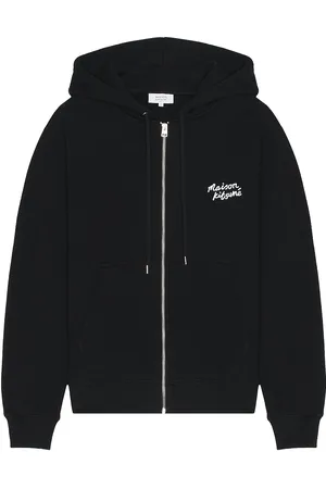 Maison Kitsuné Handwriting Comfort Zipped Hoodie in - Black. Size XL/1X (also in ).