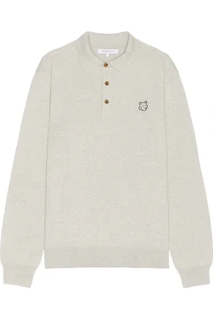 Maison Kitsuné Bold Fox Head Patch Polo Jumper in - Grey. Size L (also in ).