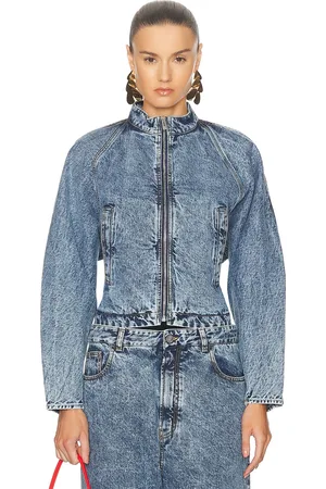 Alaïa Round Jacket in - Denim-Medium. Size 34 (also in 36, 40).