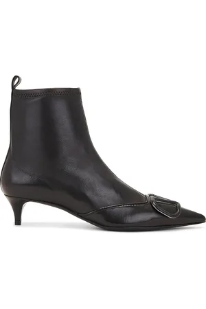 VALENTINO GARAVANI V Logo Signature Stretch Bootie in - Black. Size 36.5 (also in 39.5, 41).