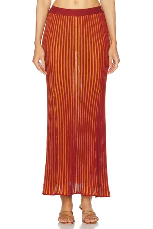 Escvdo Marina Maxi Skirt in - Rust. Size L (also in S, XS).