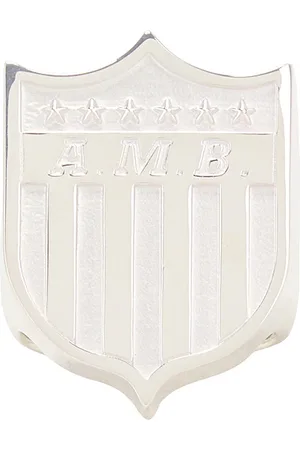 AMBUSH Varsity Shield Ring in - Metallic . Size M (also in S).