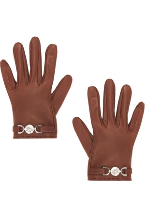 VERSACE Leather Gloves in - Brown. Size 6.5 (also in 7, 8).