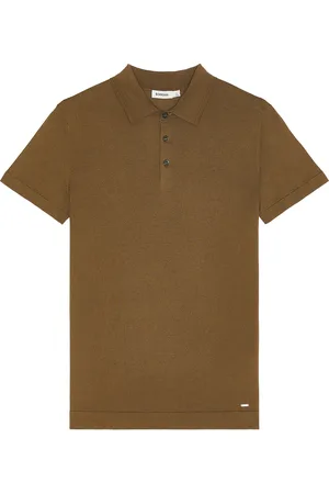 Simkhai Barron Short Sleeve Polo in - Brown. Size M (also in S).