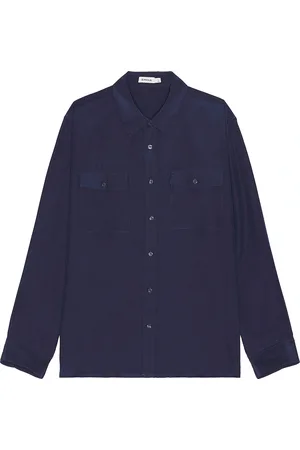Simkhai Niall Relaxed Fluid Shirting in - Blue. Size L (also in M, S, XL/1X).