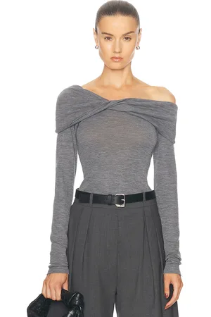 Rohe Bodycon Off Shoulder Top in - Grey. Size 42 (also in ).
