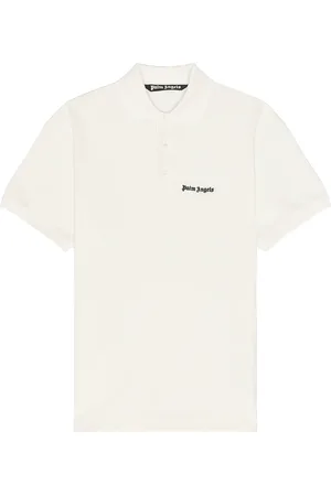 Palm Angels Classic Logo Embroidered Polo in - White. Size L (also in M, XL/1X).