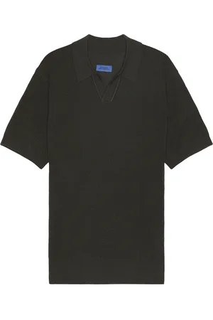 Saturdays NYC Alex Merino Wool Open Placket Polo in - Green. Size L (also in S, XL/1X).