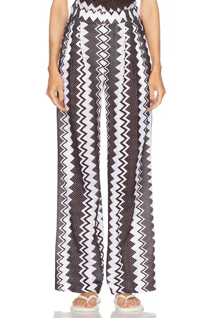 Missoni Zig Zag Wide Leg Trouser in - Brown. Size 38 (also in ).