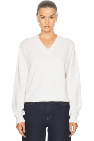 Rohe V-neck Pullover Sweater in - Ivory. Size 34 (also in ).