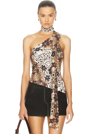 SIEDRES For FWRD One Shoulder Tank Top in - Brown. Size S (also in XS).