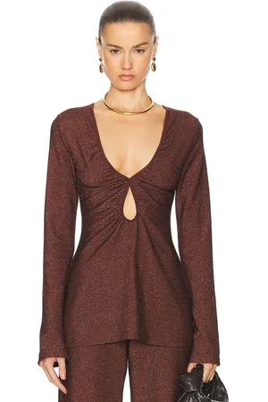 JOHANNA ORTIZ Filigrana De Fiesta Top in - Metallic Bronze. Size 8 (also in 4).