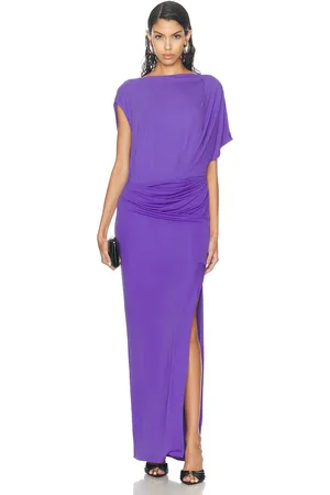 Simkhai Hollins Asymmetric Cape Gown in - Purple. Size 0 (also in 2, 8).