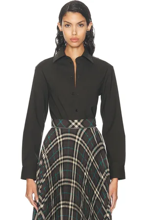 Burberry Button Up Top in - Brown. Size 0 (also in 2, 6).