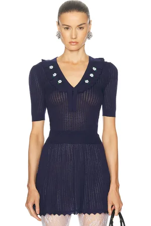 Alessandra Rich V-neck Sweater in - Navy. Size 42 (also in ).