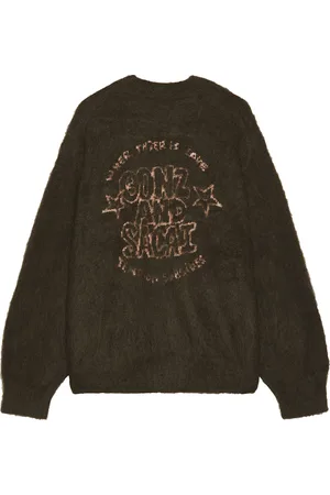 SACAI Gonz Mohair Knit Cardigan in - Olive. Size 2 (also in 3, 4).