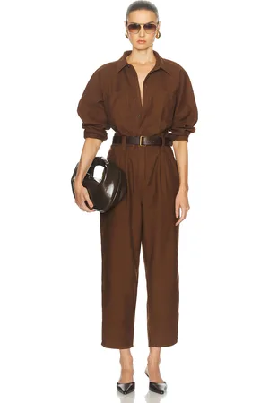 Frame Standaway Pocket Jumpsuit in - Brown. Size M (also in S, XS).