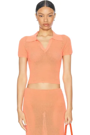 LIVE THE PROCESS Nyx Polo Top in - Coral. Size S (also in L, XS).