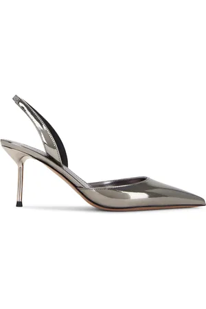 PARIS TEXAS Lidia Slingback Heel 75 in - Metallic Silver. Size 39.5 (also in 40).