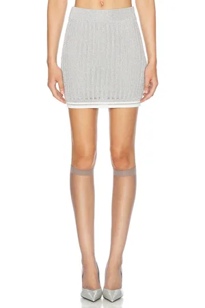 Casablanca Knit Mini Skirt in - Metallic . Size L (also in M, XS).