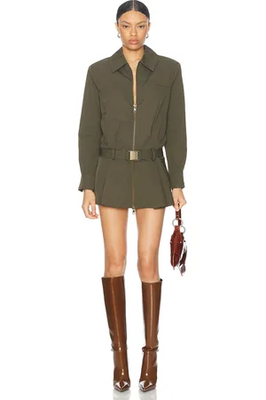 SER.O.YA Sanders Twill Dress in - Green. Size L (also in XS).