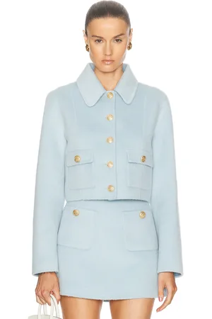 LOVESHACKFANCY Lettie Jacket in - Baby Blue. Size 10 (also in 4, 6, 8).
