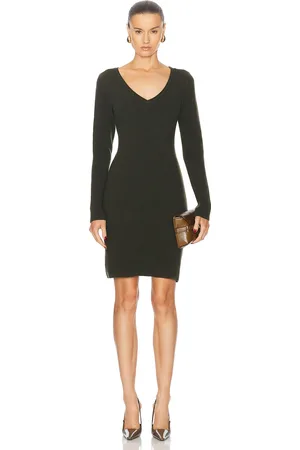 Salvatore Ferragamo Long Sleeve Sweater Dress in - Army. Size L (also in M, XS).