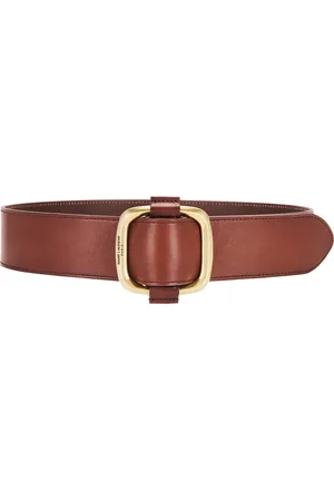 Saint Laurent Frame Buckle Belt in - Chocolate. Size 85 (also in 90).