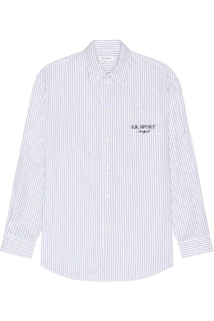 Sporty & Rich S.R. Sport Oversized Shirt in - White. Size L (also in ).