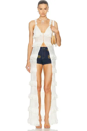 SIEDRES For FWRD Duster Tank Top in - White. Size L (also in M, S, XL, XS, XXL).