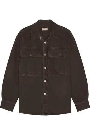 AGOLDE Axel Shirt in - Chocolate. Size M (also in S).