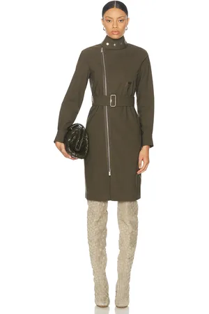 Burberry Zip Up Mini Dress in - Olive. Size 0 (also in 2, 4, 6).
