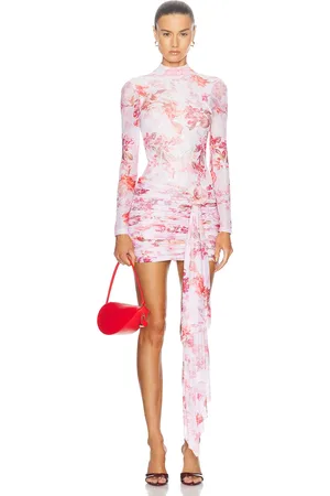 PATBO Floral Haze Stretch Tulle Mini Dress in - Pink. Size 2 (also in 4).