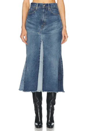 Ralph Lauren Denim Midi Skirt in - Denim-Dark. Size 24 (also in 29).